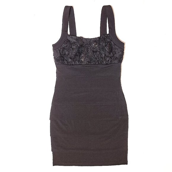 Sweet Storm Black Textured Floral Bodice Dress – Women’s Size Small - Picture 1 of 7